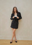 Claudia Cropped Blazer in Black