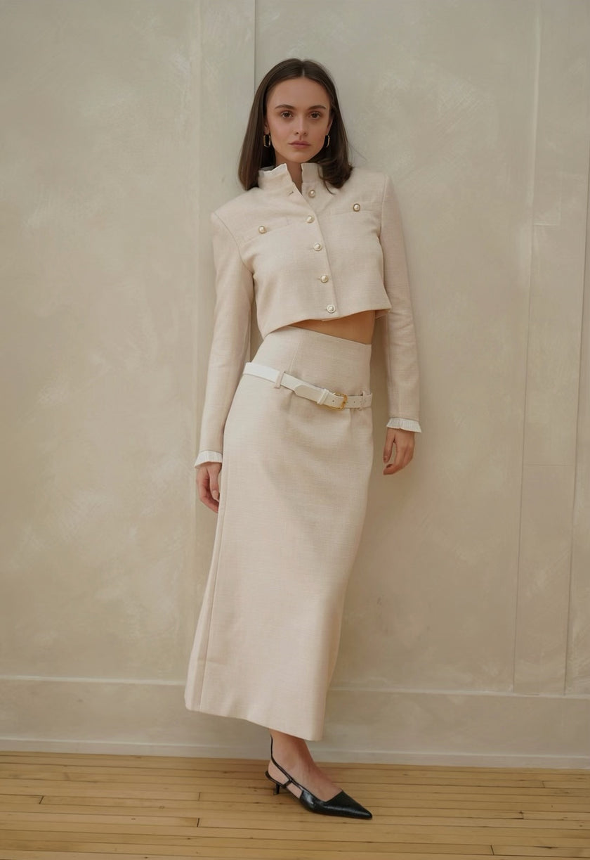 Lily Tweed Midi Skirt