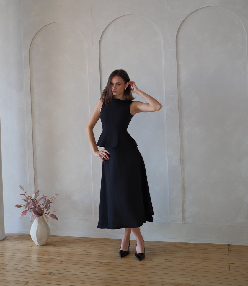 Jiulia Two-Piece Set in Black