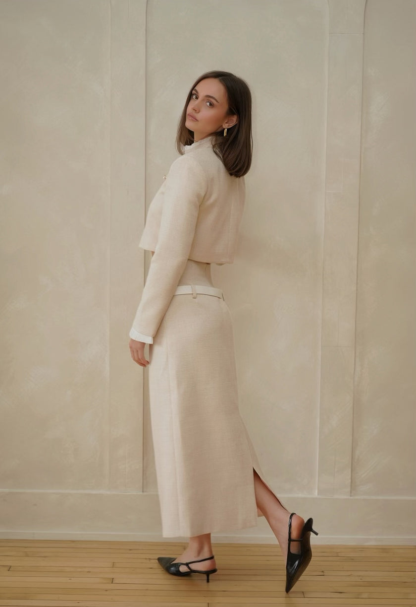 Lily Tweed Midi Skirt